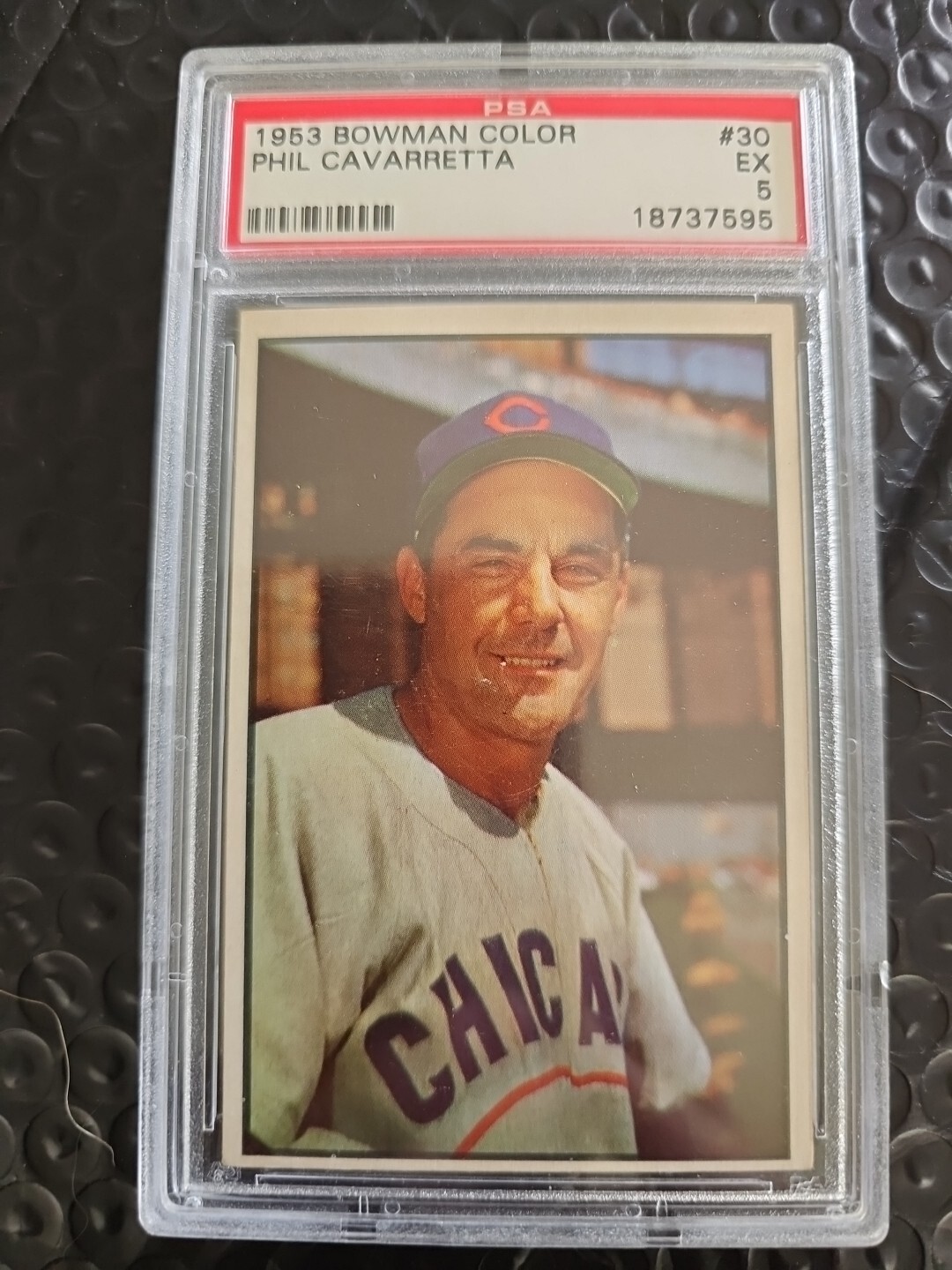 PHIL CAVARRETTA PSA 5 1953 Bowman Color Card #30: Chicago Cubs