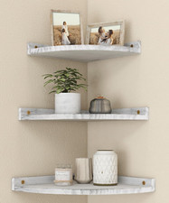 Mensola angolare da appendere a parete, in legno, mensole rustiche ad angolo per