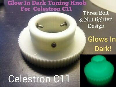 Fine Focus Knob for Celestron C11 Telescopes 70mm Dia- GLOW IN DARK VERSION 