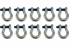 10 Lot 1" D Ring Bow Shackle Screw Pin Clevis Rigging Jeep Towing 8.5 Ton