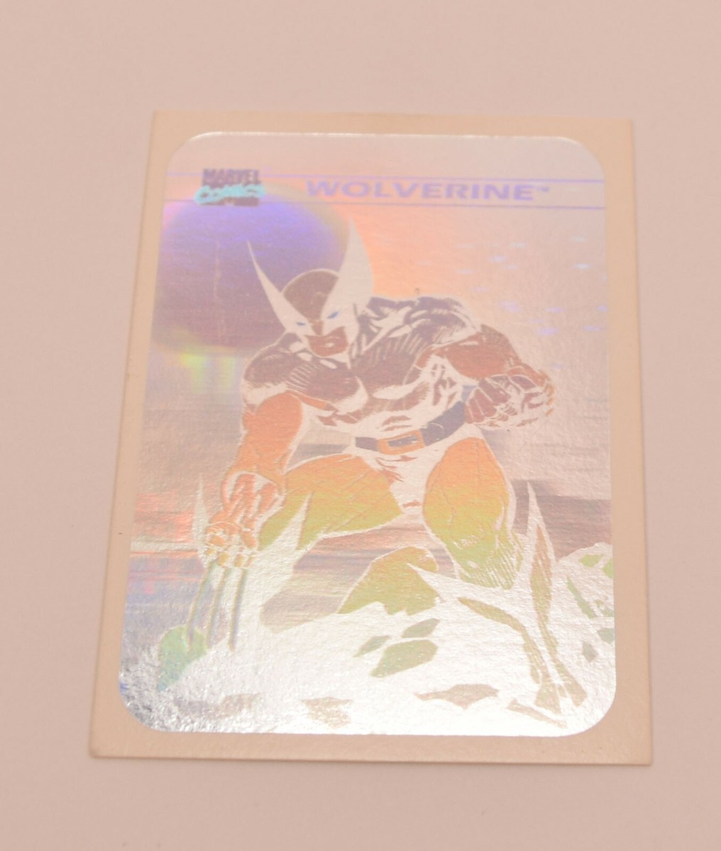 holographic wolverine card Wolverine Hologram Marvel Universe Series 1 Impel 1990 Trading Card MH4