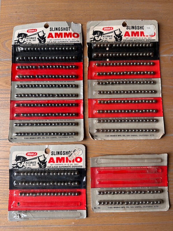 Vintage Wham-O Slingshot Ammo From 1965 25 Cal. Shot 350+ Rounds #7022 3 packs