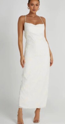Meshki Erika Burnout Maxi Dress In Weiß Gr.s