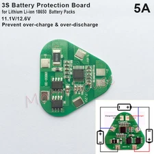 3S 5A 11.1V 18650 Li-ion Lithium Battery Charger BMS Protection Triangle Board