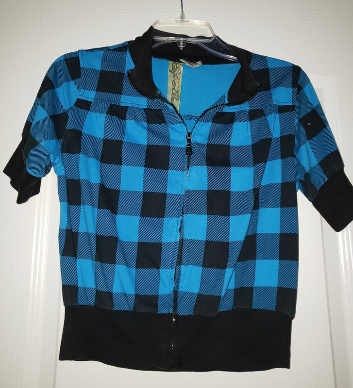 Live To Be Spoiled Buffalo Plaid Zip Up Size M Girls
