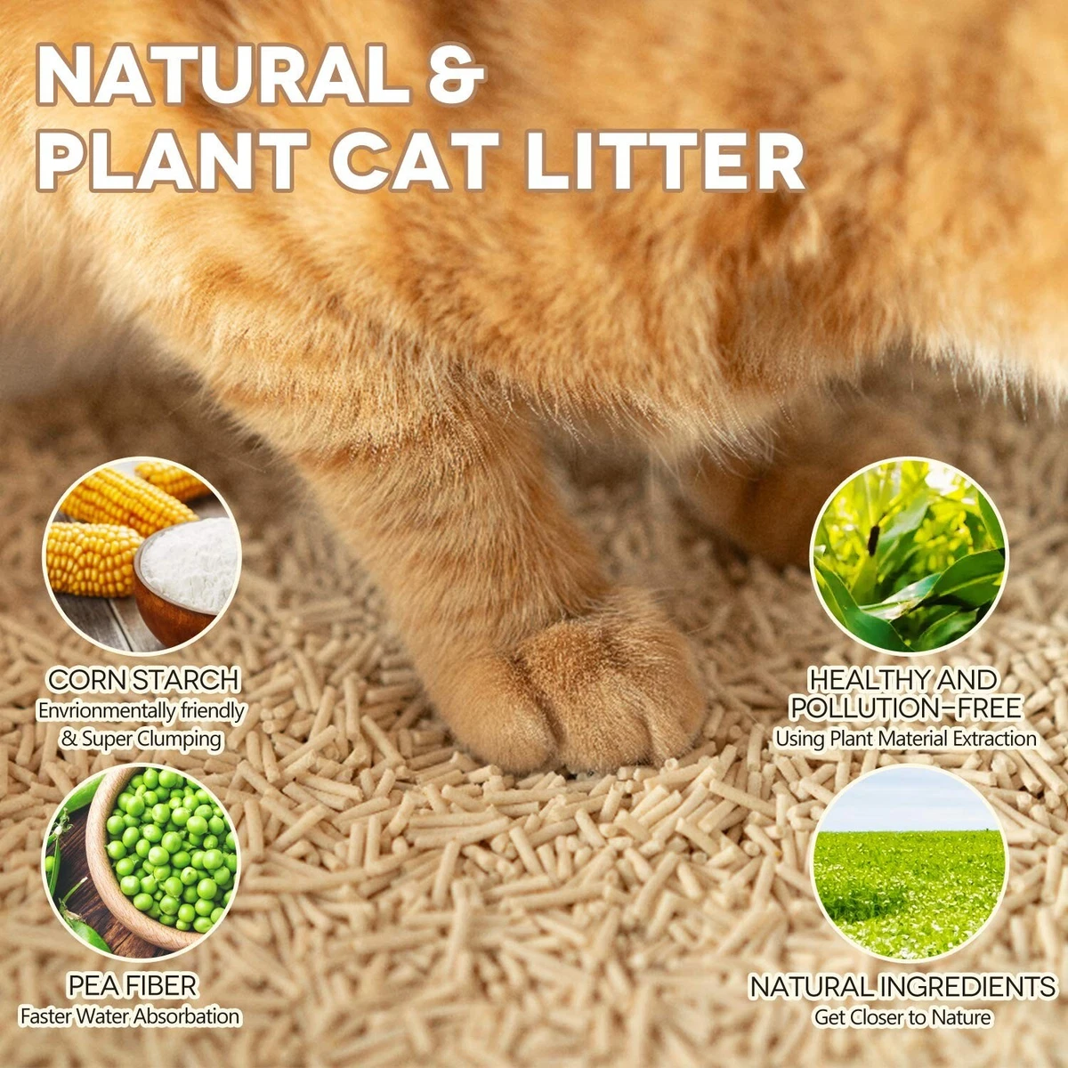 Flushable top kitty litter