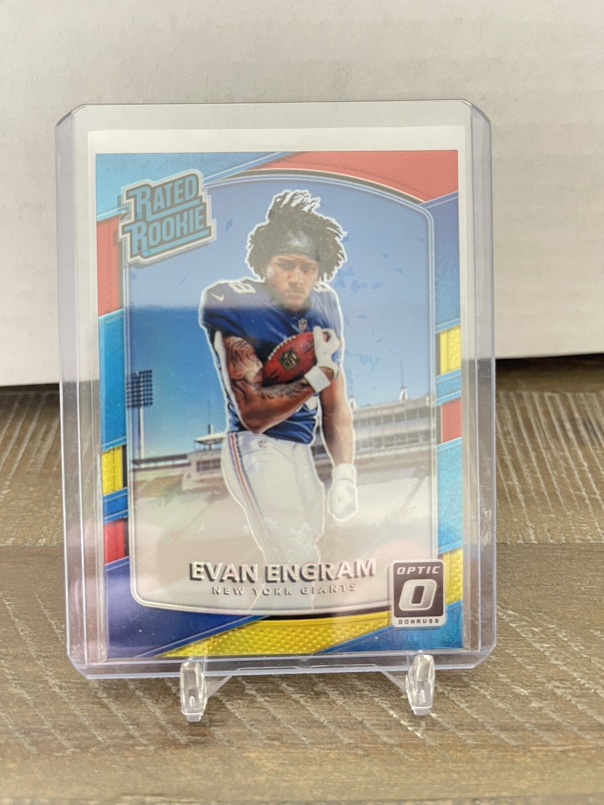 2017 Donruss Optic -Rated Rookie Red and Yellow Prizm #180 Evan Engram NY Giants