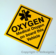 Medical Oxygen on Board this Vehicle with SOL - Magnetic Vehicle Sign 