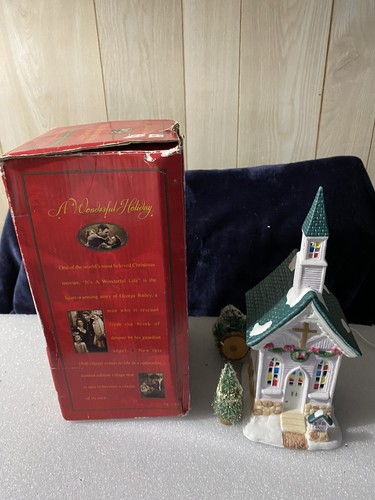 Christmas It's a Wonderful Life Holiday Village Bedford Falls Chapel Only 1994 - Picture 9 of 11