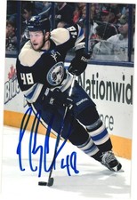 Cody Goloubef Autographed 4x6 Color Photo Columbus Blue Jackets #48 Alternate B