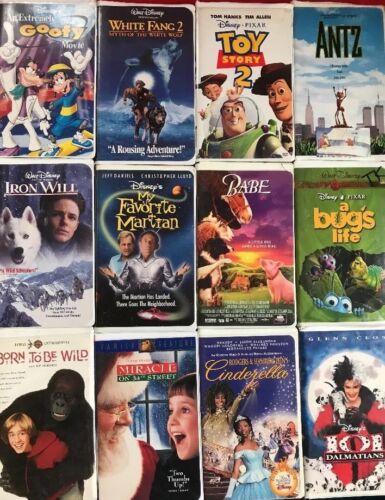 12 VHS Tape Lot - Babe Favorite martian Bugs Life White Fang Goofy Antz Babe- oe