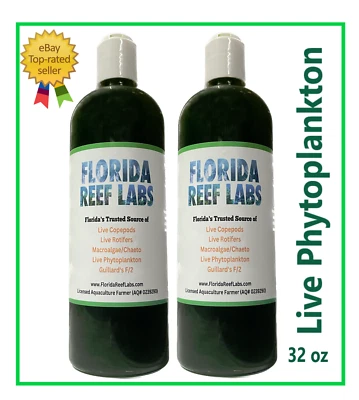 LIVE Phytoplankton 32oz (Tetra 16oz & Nano 16oz)- Florida Reef Labs® fast ship