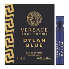 1 Sample Vial VERSACE DYLAN BLUE Cologne for Men 0.03 oz Eau de Toilette Spray