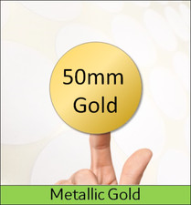 A4 Laser Metallic Gold Coloured Sheets | 50mm Round Adhesive Circle Labels