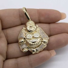 Pendente Buddha Reale In Oro Giallo 10K 2"
