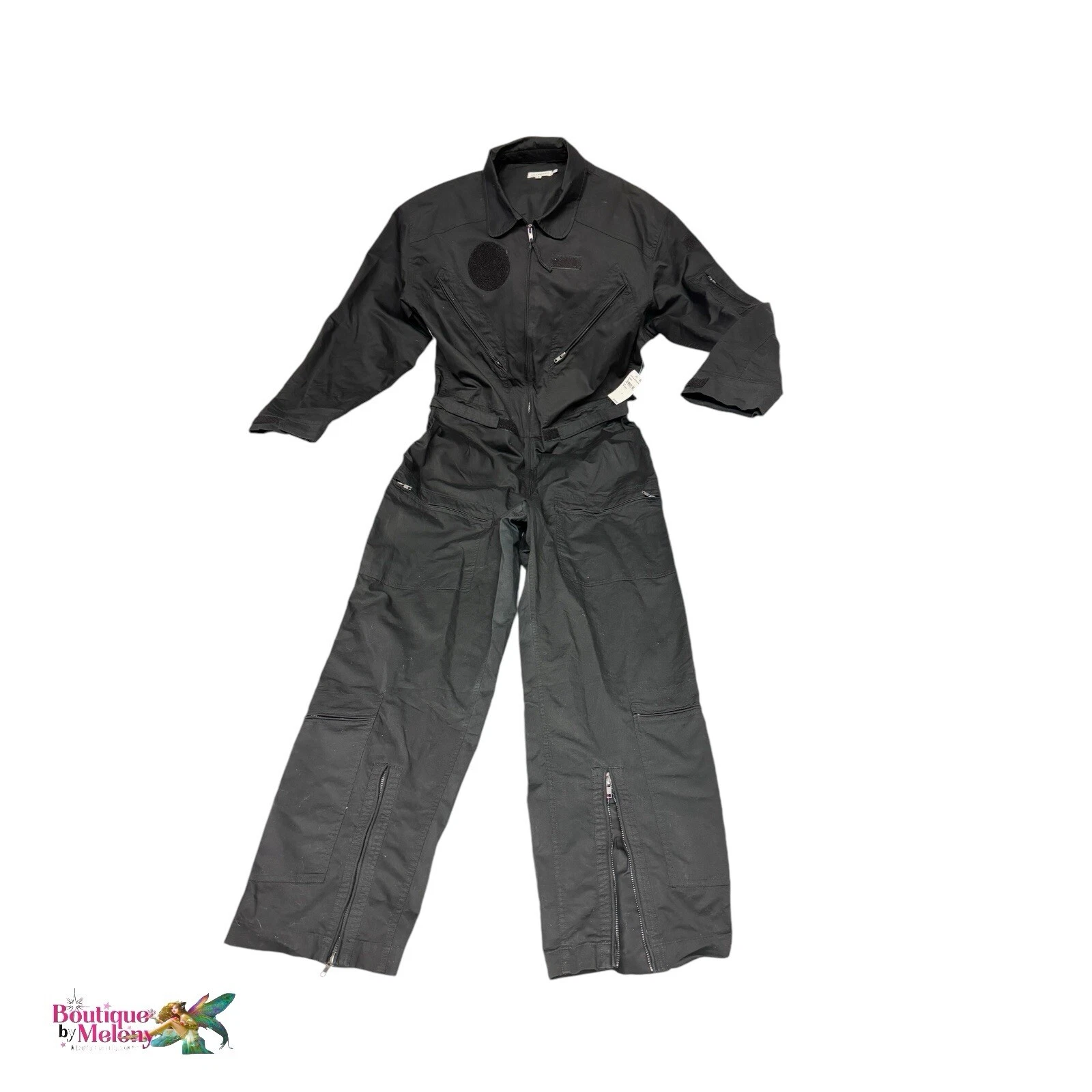 Good American Womens Black Full Zip Long Sleeve Jumpsuit Size 4 NWT $185