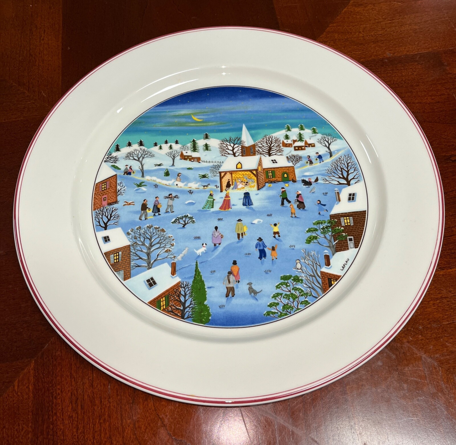Villeroy & Boch Design Naif Nativity Laplau 12" Porcelain Charger / Chop Plate