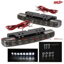 2x LED Car DRL Driving Daytime Running Light White Turn Si8xSMD LED Smoke