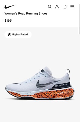 Nike Invincible Run 3 ホワイト/オレンジ/ブラック Nike Zoomx Invincible Run 3 🔥 Size 6 Women | eBay