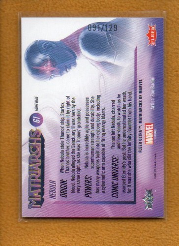 Nebula 2024 Fleer Ultra Matriarchs of Marvel Light Blue Foil #61 /129 - Picture 2 of 2