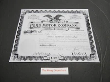 Ford Motor Company 1903 stock certificate COPY of original document item # 1.