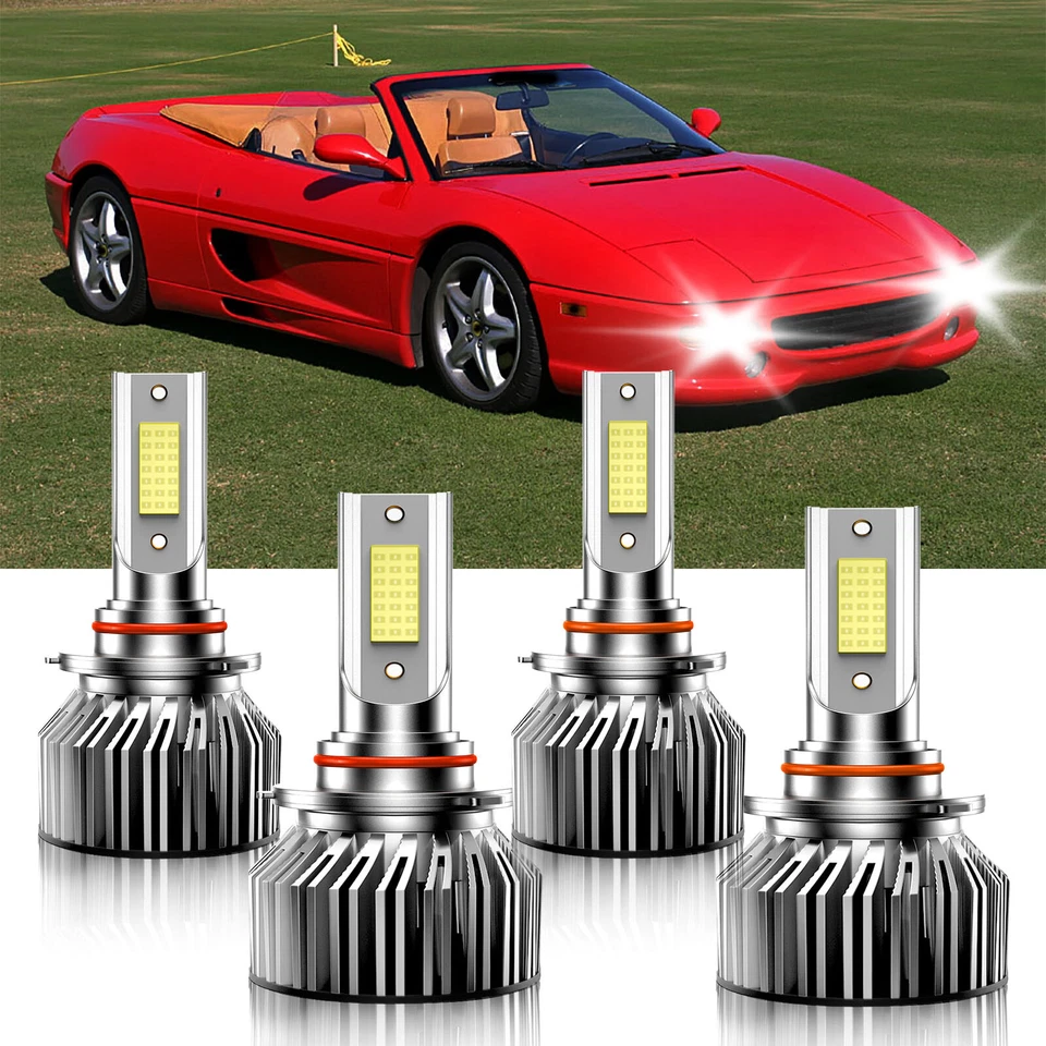 4X 9005 9006 Bombilla Faro Alto Bajo Para Ferrari F355 Spider 1996-1999 Foto 2 de 4