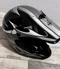 Kinder Cross Helm | Kinderhelm Motorradhelm Quadhelm Crosshelm silber/schwarz