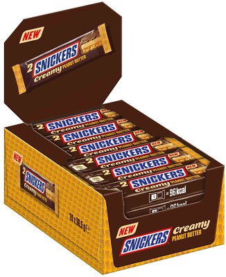 Snickers Creamy Peanut Butter - Schokoriegel Erdnussbutter - 24 Riegel je 36,5g