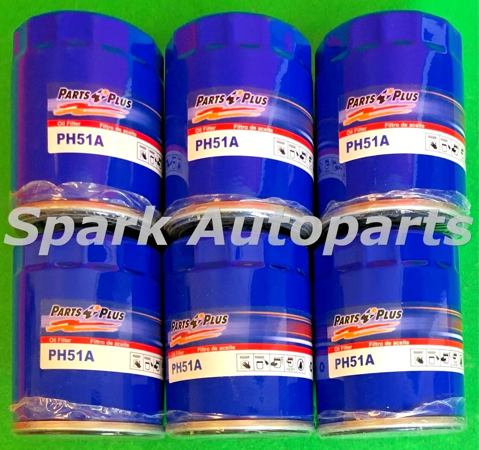 Estuche de 6 PIEZAS DE FILTRO DE ACEITE DE MOTOR PLUS PH51A para Chevrolet Blazer, GMC, PH3980 Foto 3 de 4