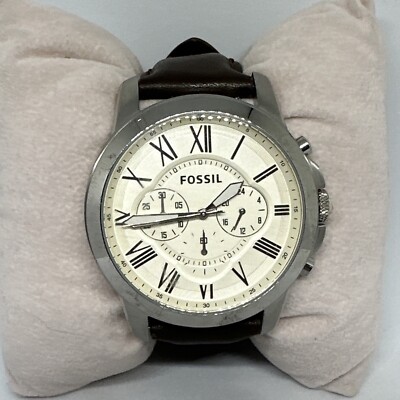 Fossil Grant FS4735 Men Brown Straps Analog Dial Quartz Chronograph Watch  HME409