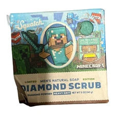 Dr. Squatch Men's Natural Soap Minecraft Diamond Scrub  ~ Brand New!