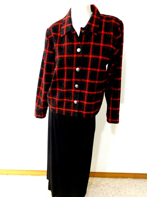 Christopher & Banks Ensemble Jupe Femme Noir & Rouge Taille M Fabuleux ! - Photo 1/4