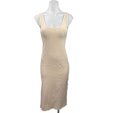 American Eagle Offline By Aerie Cream Sleeveless Scoop Neck Midi Tank Dress XS