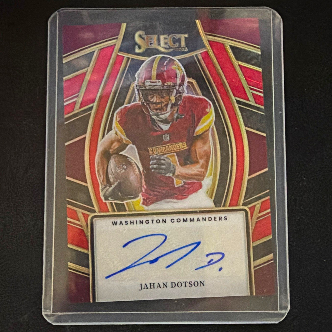 Panini 2023 Select Jahan Dotson Commanders Select Signatures Red Prizm Auto /75