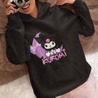 Kuromi Hoodie Cute Sanrio Anime Character Kawaii Pullover Pink Purple Aesthetic