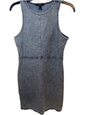 Denim Sleeveless Bodycon Dress Size S Stretch Forever 21