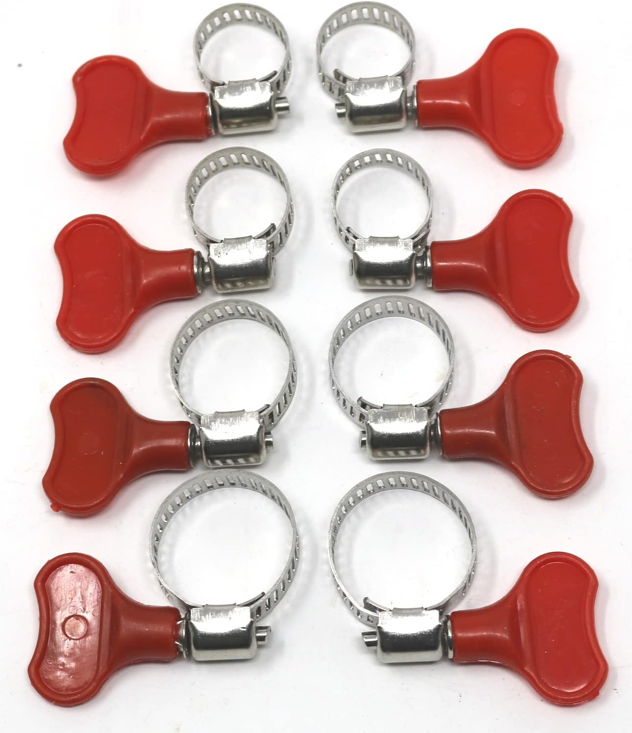 8 Piece Hose Clip Set Easy Turn Butterfly Jubilee Clips Worm Gear Stainless Stee