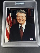 president JIMMY CARTER signed PSA/DNA 8X10 auto ENCAPSULATED white house PHOTO