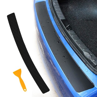 Car Guard Rear Bumper Cover Protector Trim Sill Trunk Plate Rubber Pad Kit Black