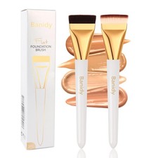 2pcs Flat Foundation Brush Liquid Makeup Face Blending Cream Tool