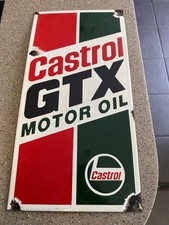 Castrol  GTX Motor Oil Metal Enamel Workshop Garage Advertising Sign