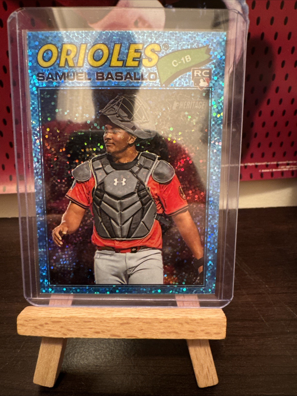 2026 Topps Heritage - Samuel Basallo #175 Chrome Aqua Sparkle Refractor (RC)