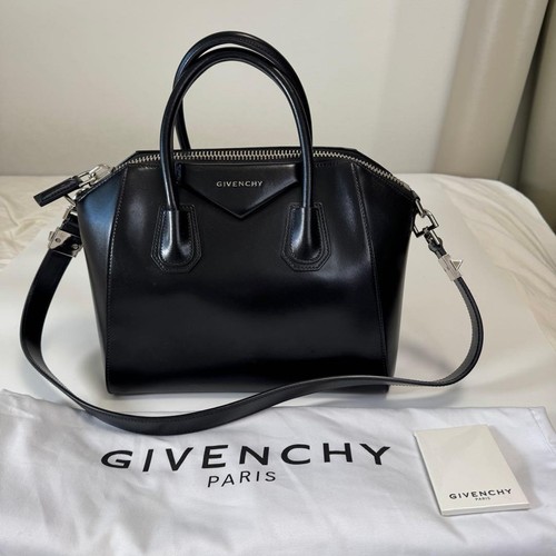 Givenchy Antigona Black Calf Leather 2Way Top Handle Shoulder Bag 31cm Authentic