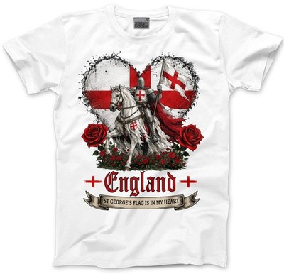 England Flagge Herz T-Shirt St Georges Day Top Fußball patriotisch England Tee UK