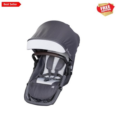 Versatile Morph Single to Double Stroller Second Seat in Elegant Dash Grey