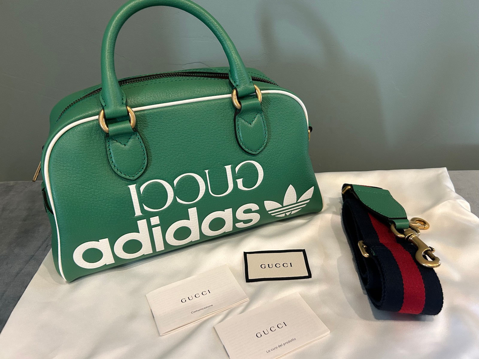 Genuine Gucci X Adidas Leather Bag Limited NEW RARE / Womens