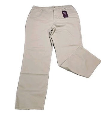 Gloria Vanderbilt Amanda Jeans Womens 18 Average Beige Khaki Tapered Leg Classic