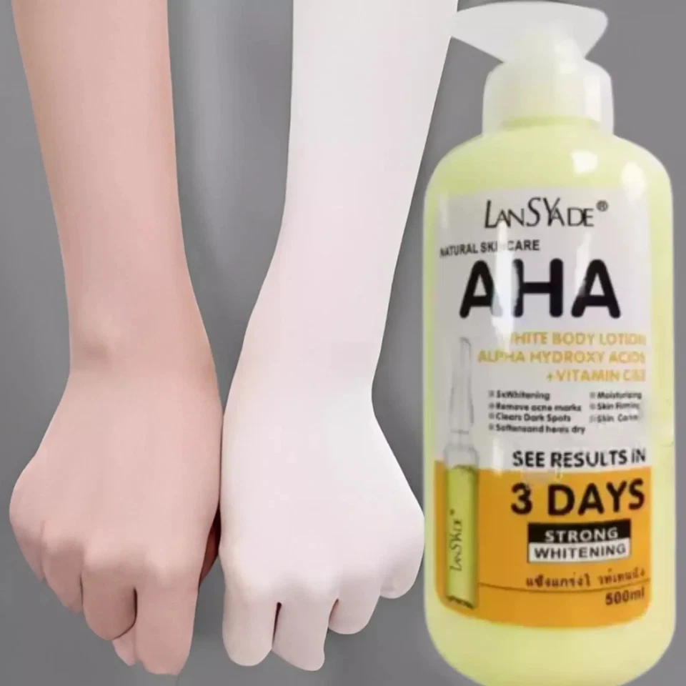 AHA Strong Brightening Body Cream Hydroxy Acid Vitamin C Whitening 500ml 3 pack - Image 2 of 4