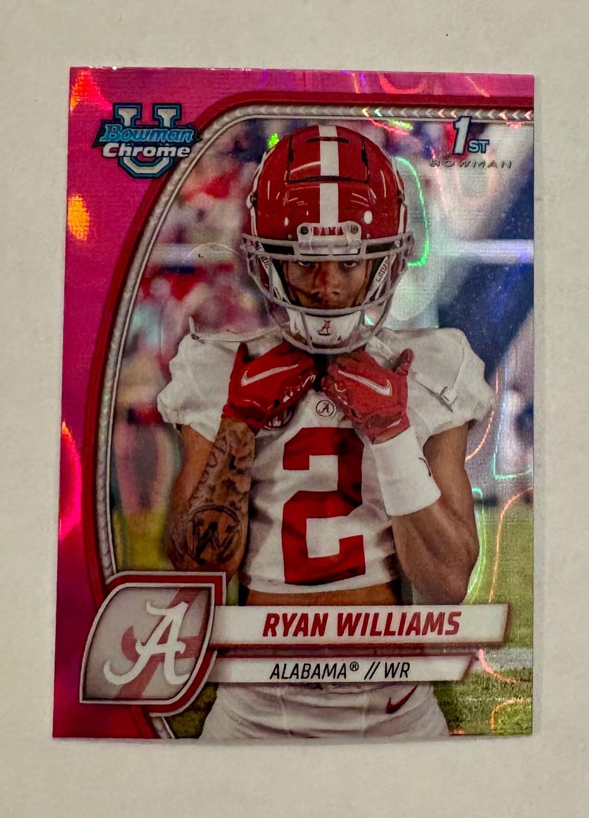 2024 Bowman Chrome U Ryan Williams #53 1st Bowman Pink Lava Refractor - Alabama