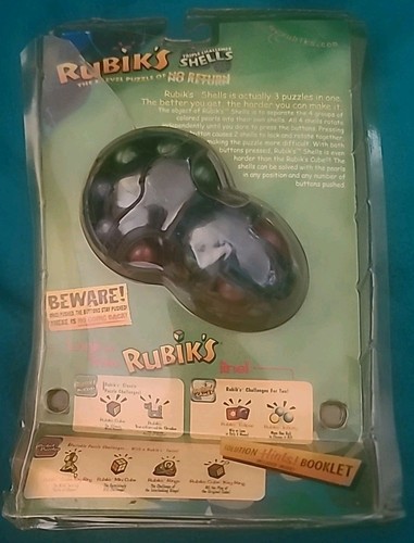 NIP 2000 Hasbro - RUBIKS TRIPLE CHALLENGE SHELLS Hand Held Game - Hard to Find - Picture 2 of 11